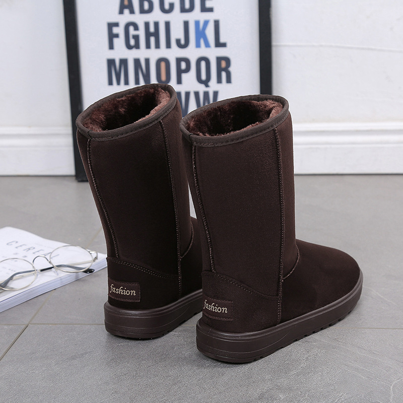 Damen 2023 Wintermode All-Match plus Fleece verdickte warme rutschfeste große Baumwoll-Schneestiefel für Damen_voghion.com