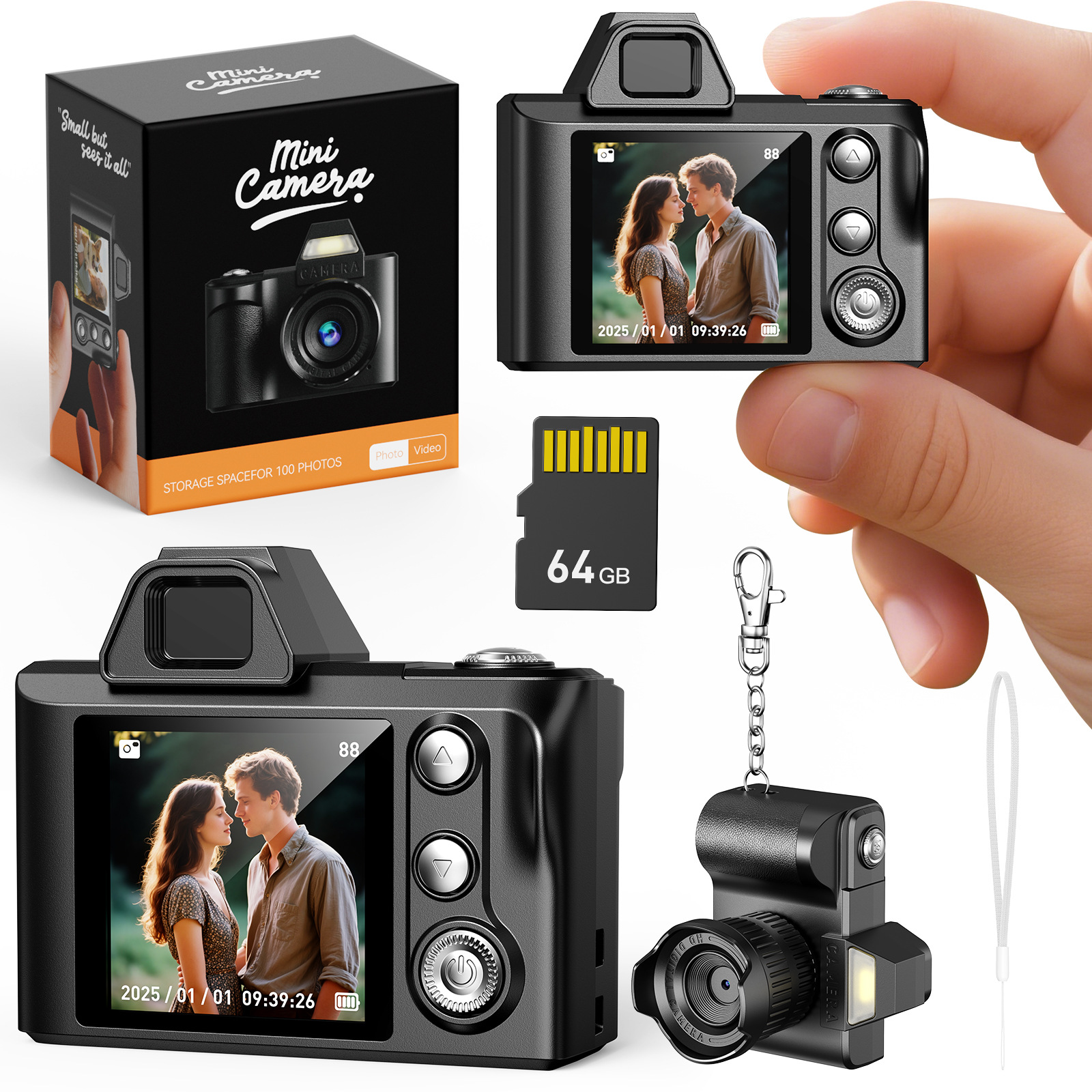 Cross-Border Digital High-Definition Mini Camera Student Campus Photo and Video Retro Portable Thumb Camera