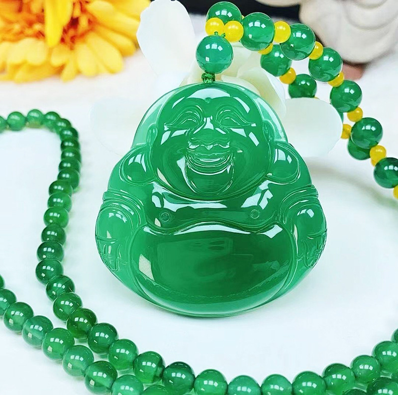 X009-c (original yellow bead maitreya buddha) 1 necklace