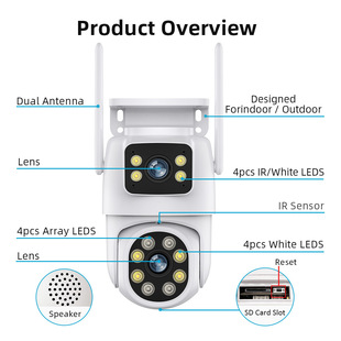 Cross Border 6 million Gun Ball Xiongmai iCSee Camera HD Binocular Surveillance Camera Wireless wifi Outdoor