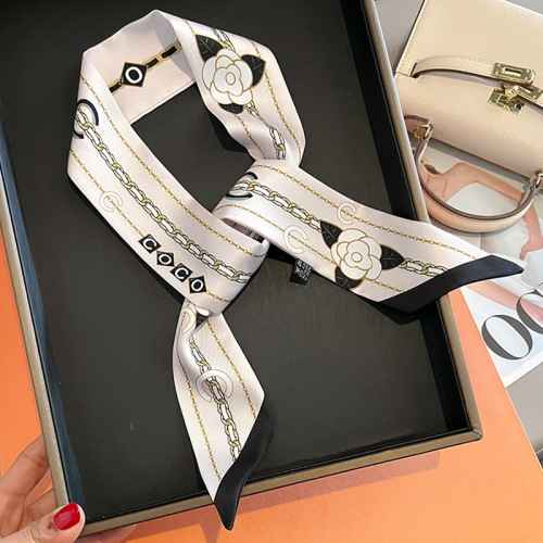 Long small silk scarf belt, women's hairband, versatile, high-end, thin, spring and autumn style, matching shirt, ribbon, French streamer