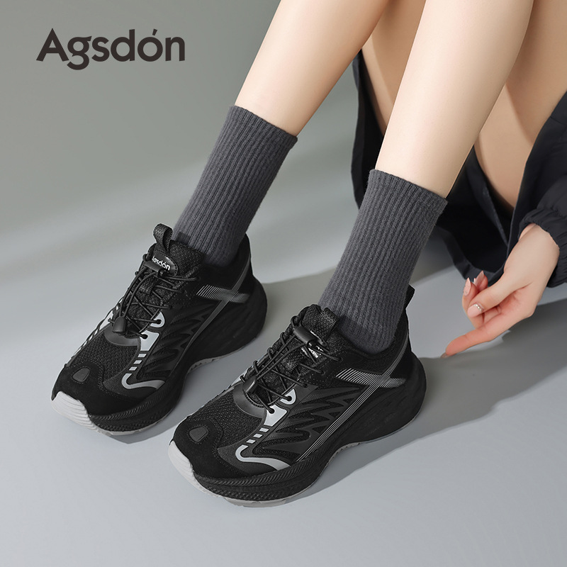 Augustion zapatos de papá de suela gruesa para mujer 2025 verano nuevo estilo malla zapatos blancos ligeros zapatos deportivos casuales