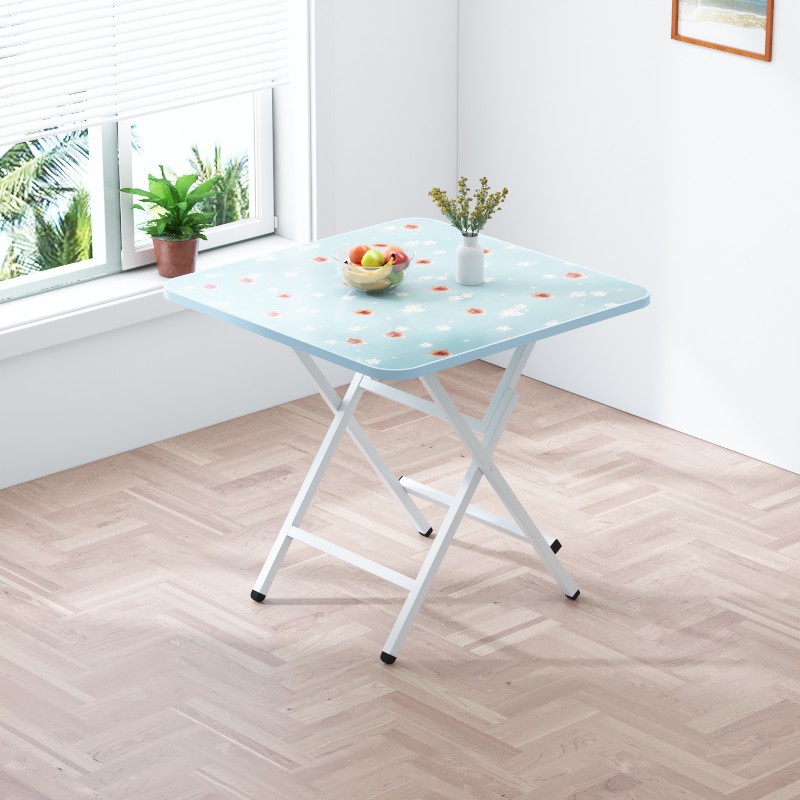 Mesa plegable, mesa de comedor casera, mesa de comedor portátil simple, mesa cuadrada de alquiler, mesa cuadrada simple de comedor