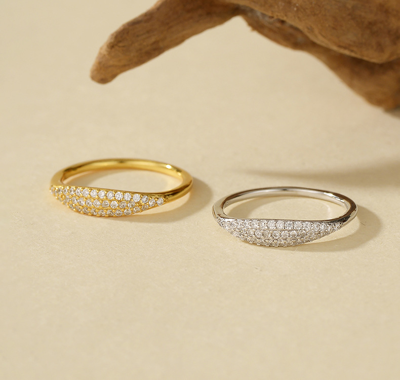 2g Weight 18K Gold Plated Plating Material Rings Classification 925 Sterling Silver Geometric 18K Gold Plated Rings