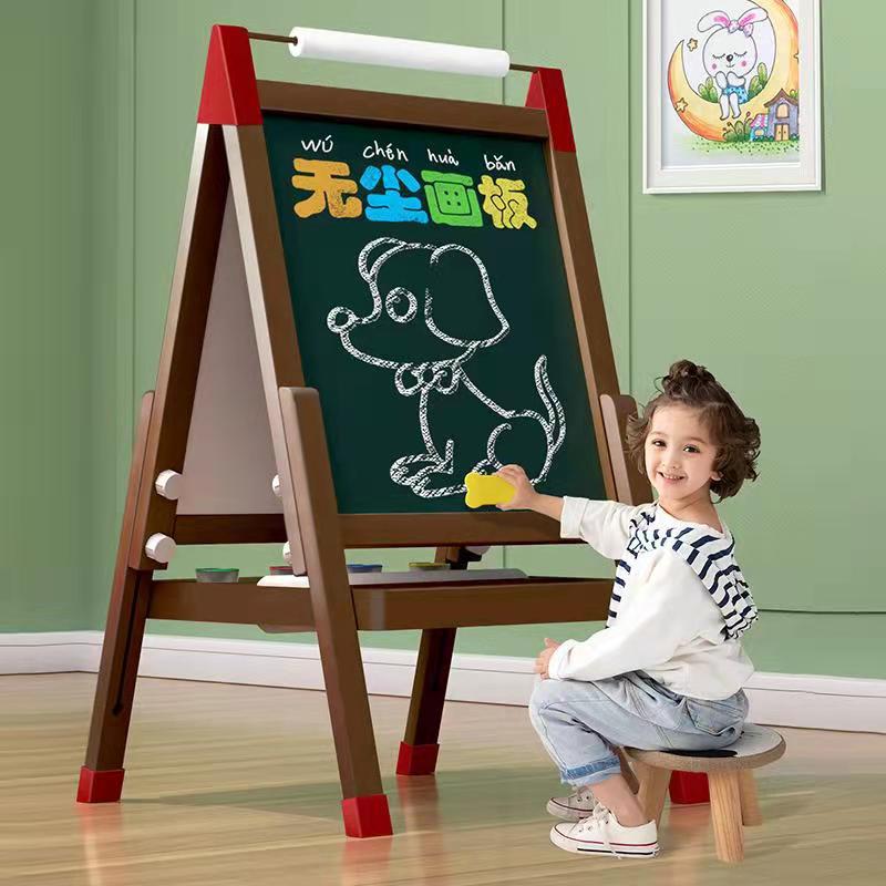 Tablero de dibujo magnético de doble cara para niños Qiaozhimu niños y niñas ajustable hogar Pizarra Estudiante tablero de dibujo de madera juguete