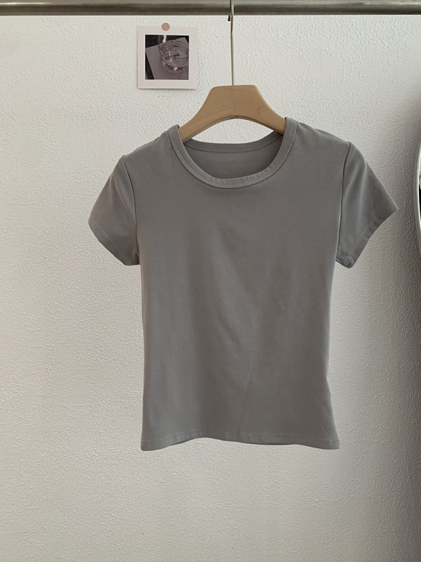 Omalai 無地ショルダースリムフィット半袖 Tシャツ多用途ファッショントレンド新作トップス卸売女性 3699|undefined