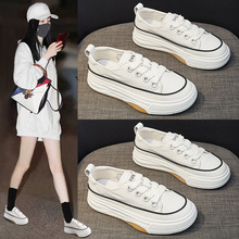 2025春季新款韩版真皮小白鞋百搭松糕休闲鞋运动风板鞋女软底潮鞋