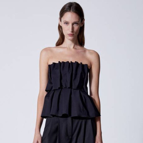 () LOW CLASSIC tube top for women 2024 summer style chest-wrapped slim-fit pleated top