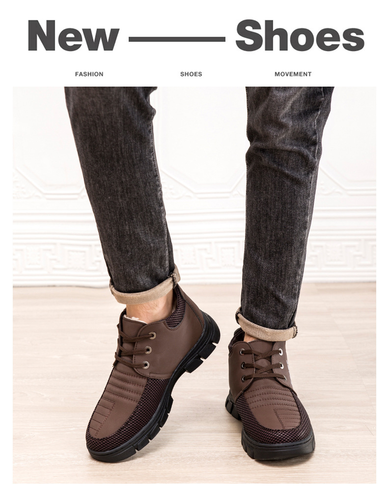 Bottes de neige d'hiver 2025 pour hommes, résistantes et durables, semelle souple antidérapante, doublure polaire, chaudes et épaisses, idéales pour la randonnée en extérieur._voghion.com