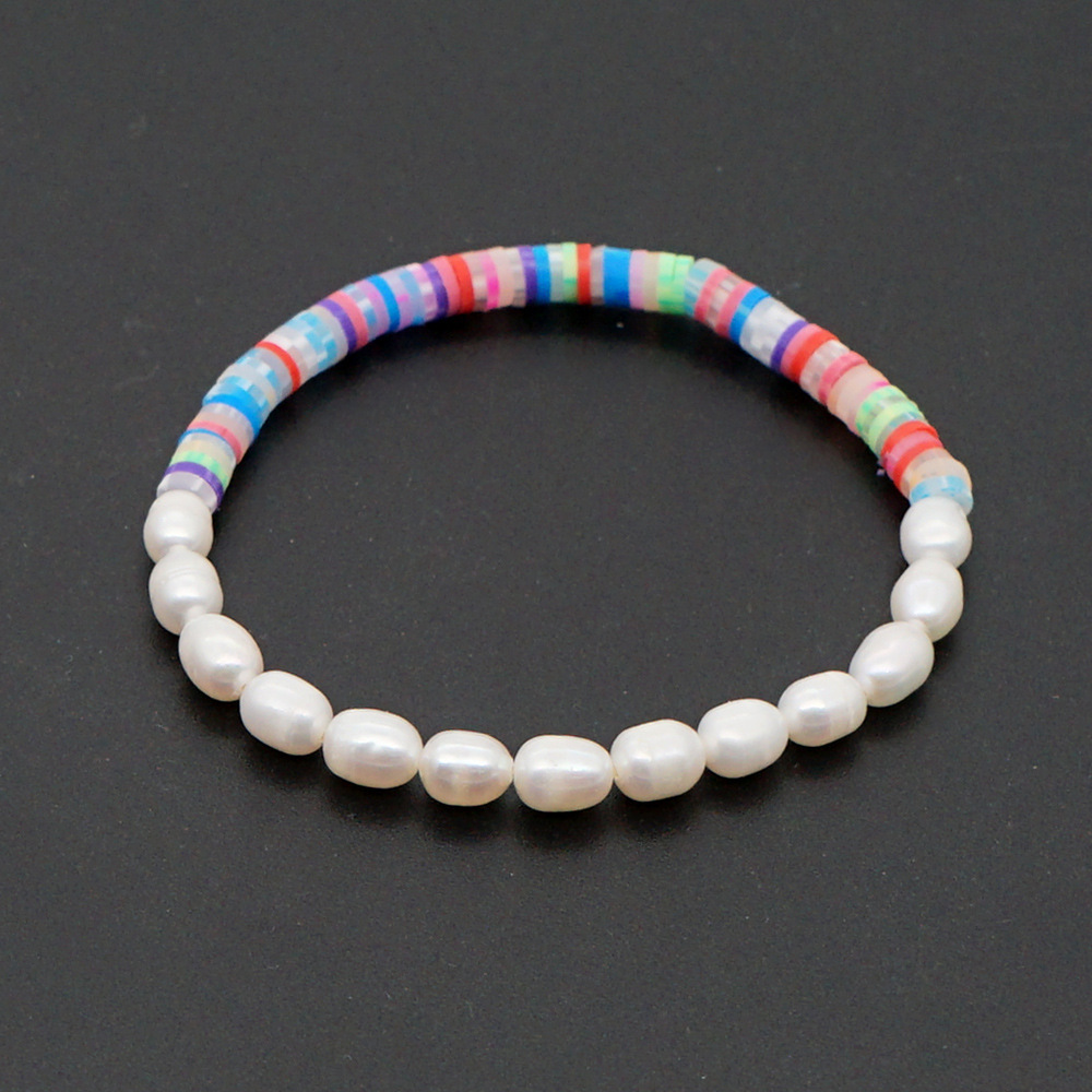 Retro Geometric Pearl Beaded Bracelets 1 Piece display picture 9