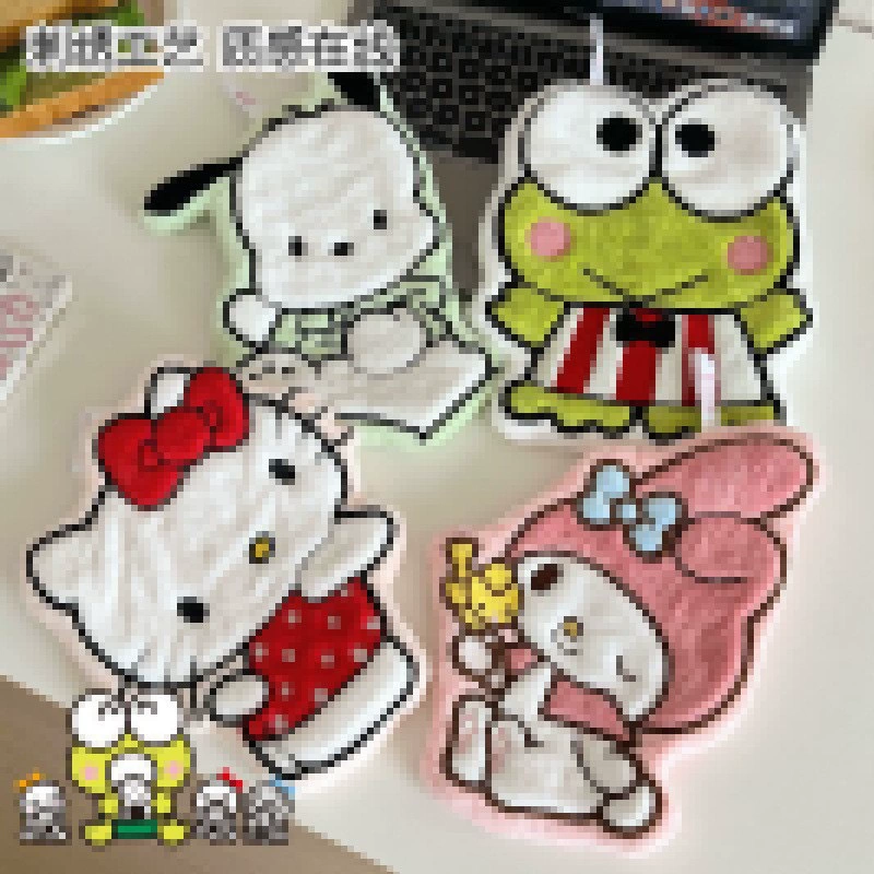 KTCat полотенце для рук мультфильм милые полотенца для мытья рук висит двойной слой утолщения впитывает мягкое коралловое бархатное детское квадратное полотенце