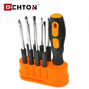 Household small screwdriver combination multifunctional 10-piece screwdriver suit Phillips flat screwdriver tool suit