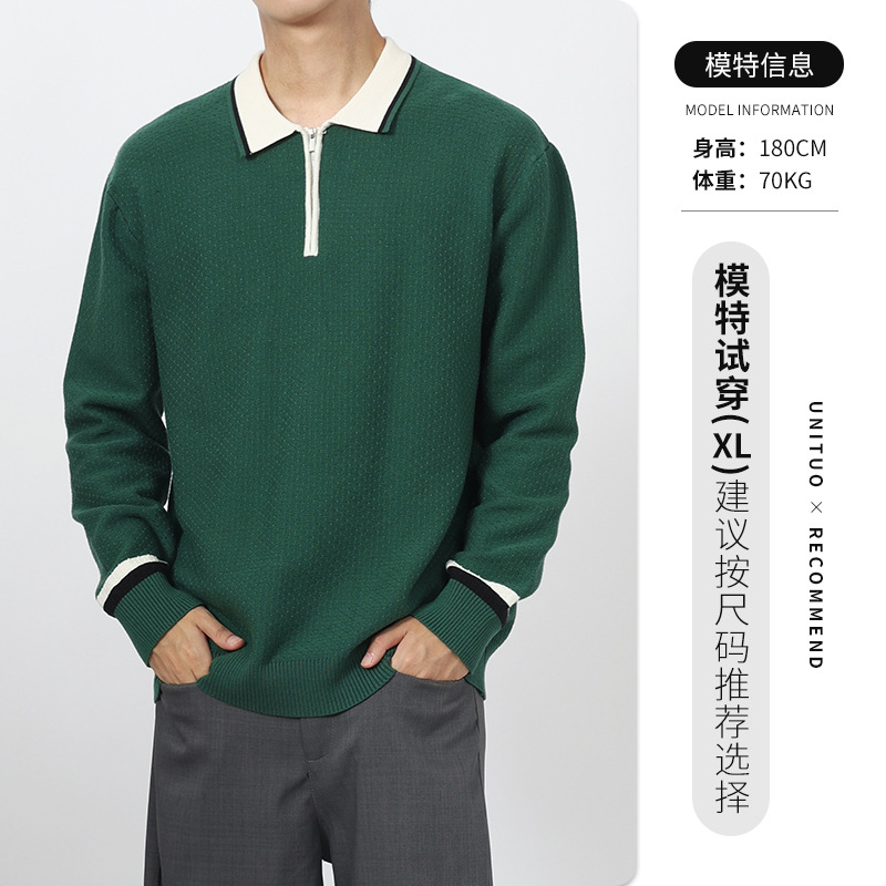 1688 comercio exterior transfronterizo ropa de hombre polo camiseta de punto de alto nivel con solapa polo camiseta de negocios casual camiseta al por mayor