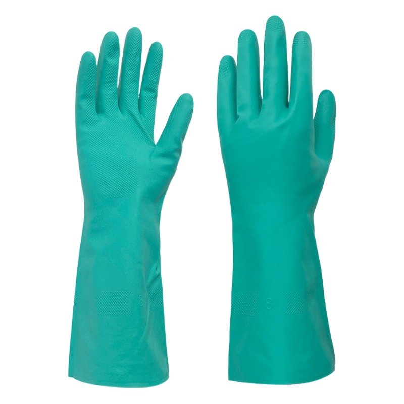 Guantes de nitrilo de grado industrial a prueba de aceite ácido y resistente a los álcalis caucho de cocina lavado y lavado de ropa doméstica resistente a la limpieza