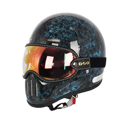 Motosiklet kaskı (dəbilqə) — and Women, Winter and All-Season Safety - blue-forged-colored-mirror-m55-56
