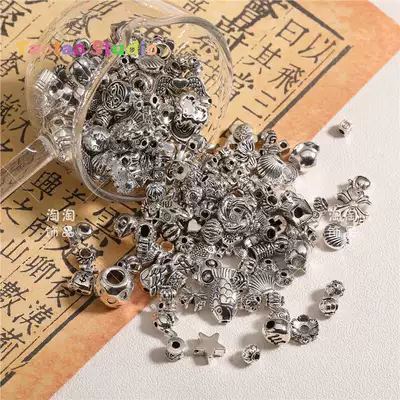 Jewelry Accessories Tube Bead Elbow Flower Zərgərlik ara hissələri - ancient-silver-spacer-beads-randomly-mixed-with-50g-standard