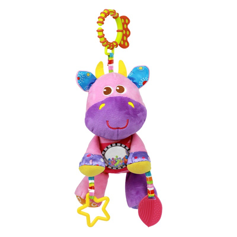 Aipinqi nuevo bebé coche colgando juguetes 0-1 años de edad animal cama colgando juguetes de peluche con sonajero calmante muñeca