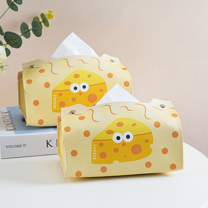 Nueva caja de toallitas lindo cachorro hogar sala de estar dormitorio automóvil de cuero multifuncional servillas de almacenamiento caja de extracción de papel de mesa