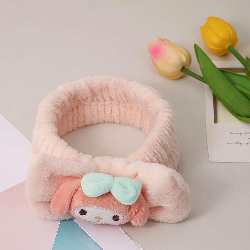 Otoño y invierno dibujos animados peluche lavar la cara cinturón de cabello máscara de mujer lavar la cara cinturón de cabello impermeable estereoscópico impermeable adornamientos de cabello al por mayor