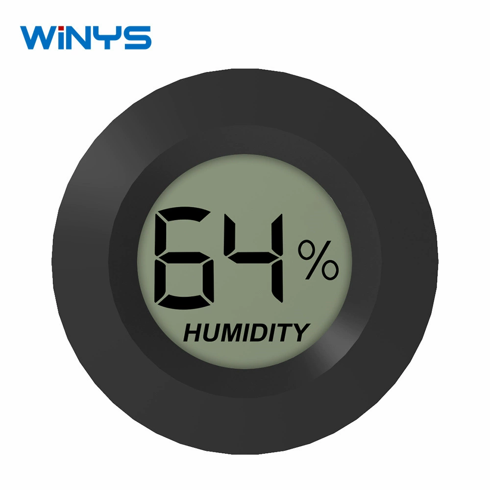 Фабрика прямой Круглый встроенный электронный цифровой сигарный ящик измеритель влажности рептилий ПЭТ акриловый ящик измеритель влажности