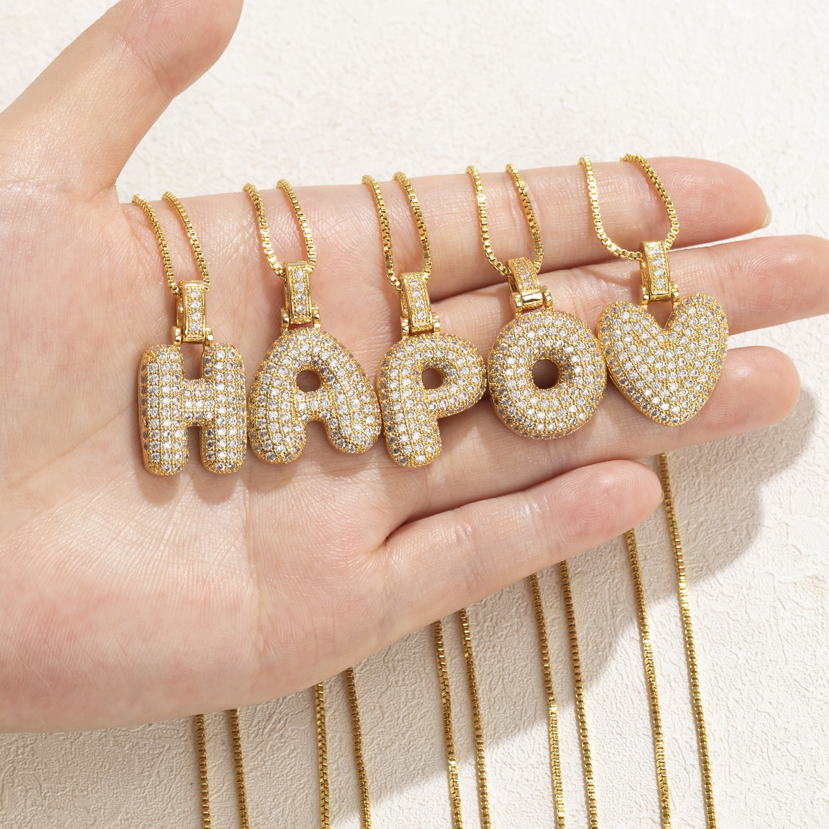 1 Piece Copper Letter Polished Pendant display picture 3