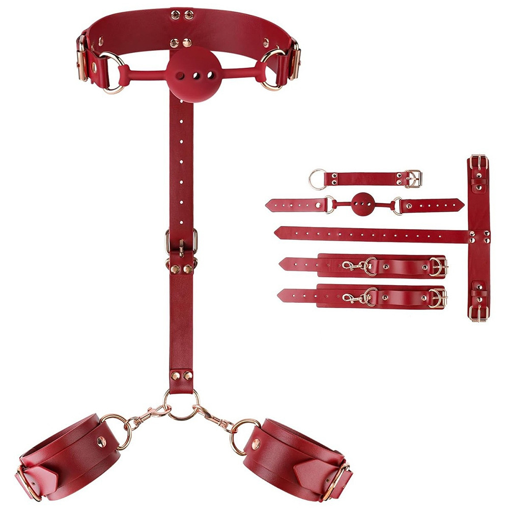 SM Props Adult High-end Reverse Hand Mouth Gag Binding Restraint Handcuffs Couples Flirting Sex Toys_voghion.com