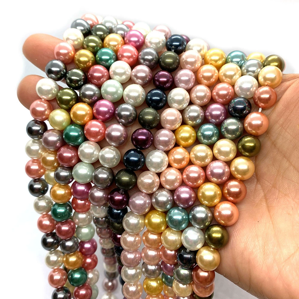 Стеклянные круглые бусины, ожерелье и браслет, аксессуар, 6-12 мм, DIY