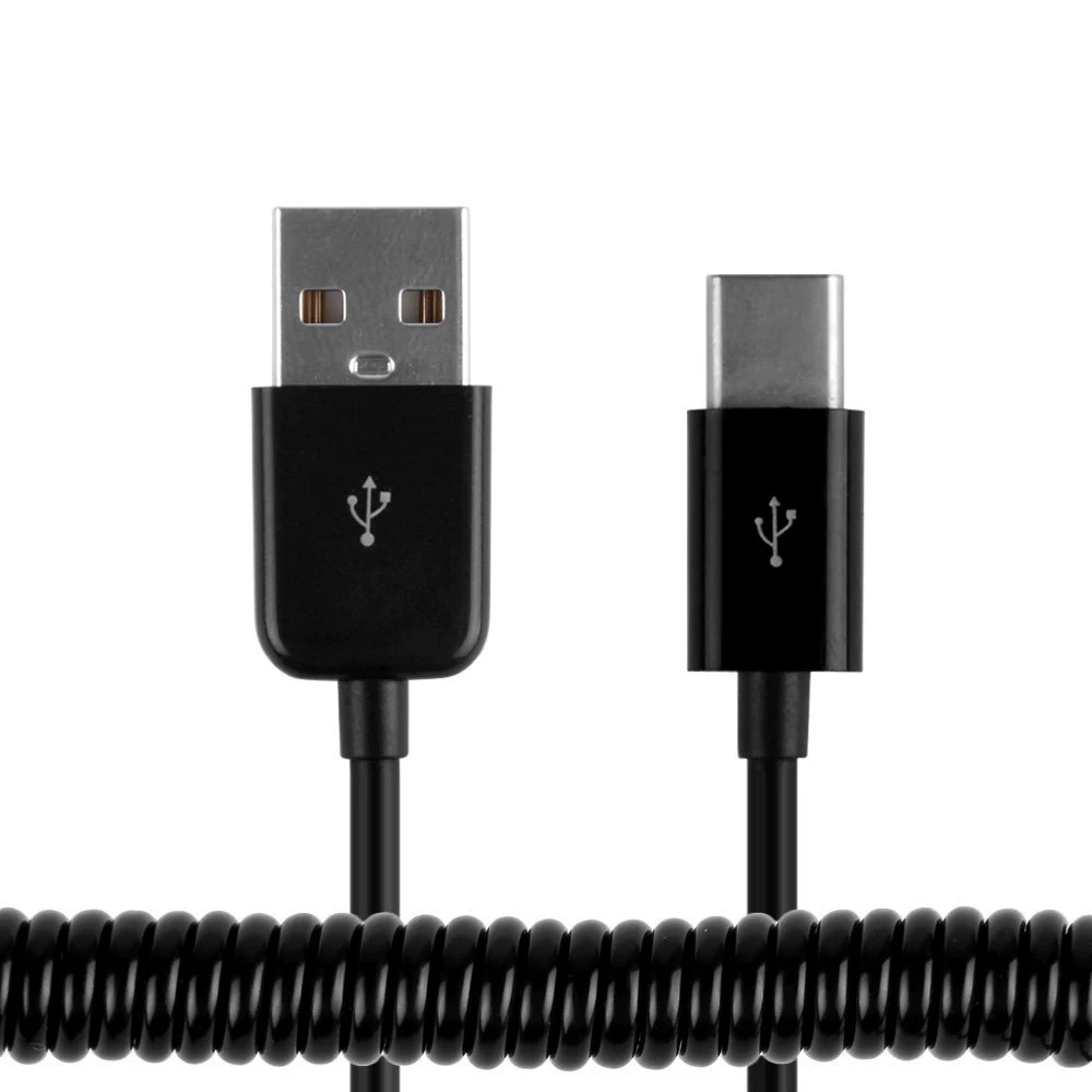 UC-318 1M зарядный кабель USB 3.1 Type C на USB 2.0 male пружинный кабель телескопический кабель