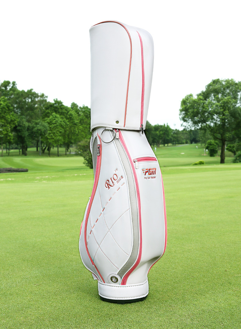 Túi golf PGM tiêu chuẩn nữ nhẹ, chất liệu PU, kích thước 123x22x35 cm — QB042-Trắng hồng, QB042-Màu xanh trắng chi tiết 7