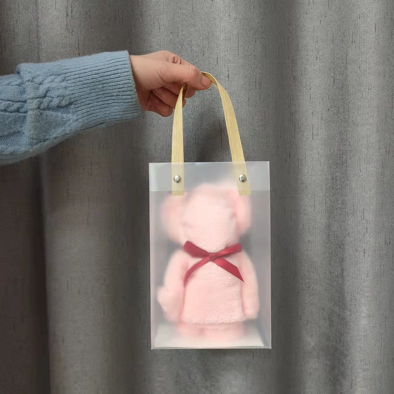 Small coral towel, with little bears, Birthday gift, wholesale