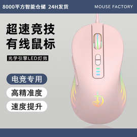 剑圣一族G800电竞游戏有线鼠标静音男女生办公适用笔记本电脑台式