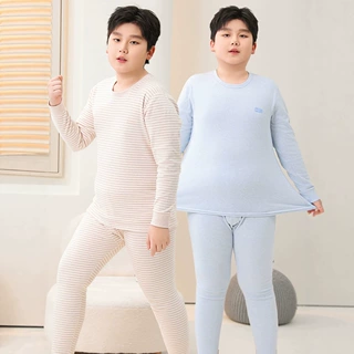 男胖童舒绒打底秋衣秋裤纯棉中大童学生保暖内衣套装小胖孩睡衣冬
