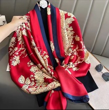 丝巾女2025年新款春夏披肩外搭围巾春秋洋气时尚百搭围大纱巾妈妈