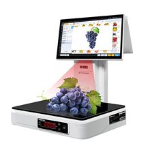 AI智能识别一体秤称重收银一体机超市水果生鲜触摸双屏一体收款机