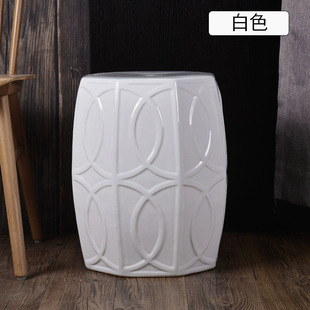 Ceramic Stool Simple Pure Color Drum Stool Porcelain Pier Stool Round Stool Shoe Changing Stool Dressing Stool Small Coffee Table Side Table