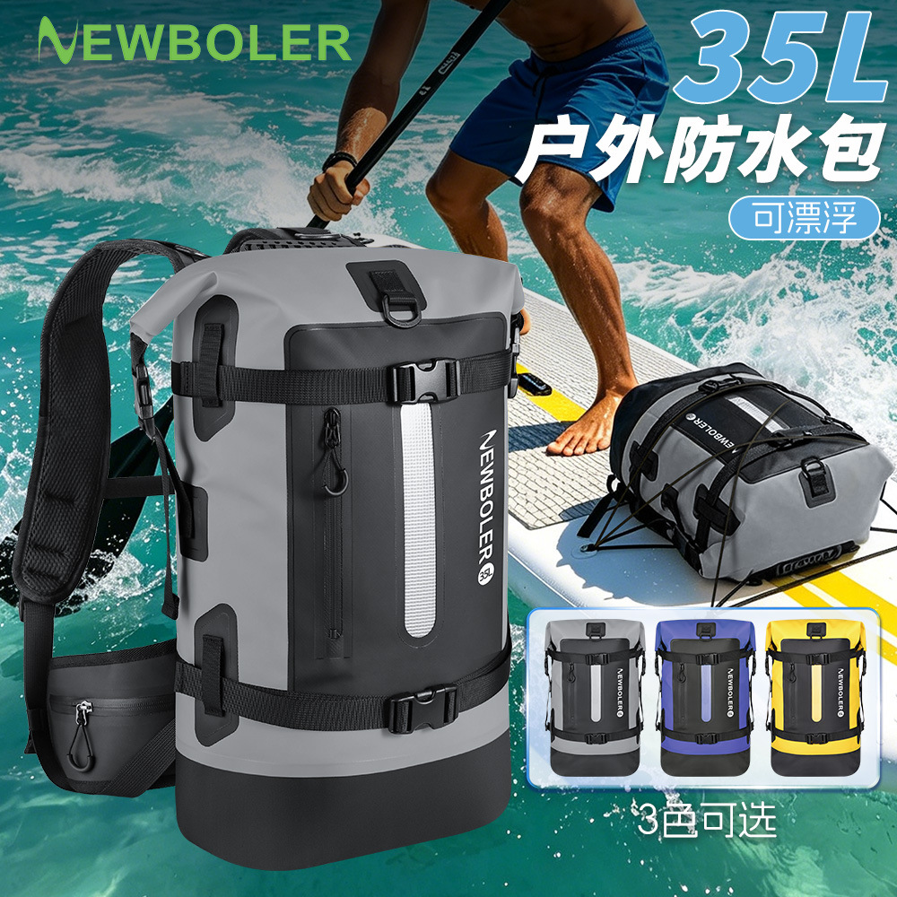 NEWBOLER outdoor stream descent backpack, waterproof bag, rafting storage bag, backpack, travel waterproof mountaineering backpack