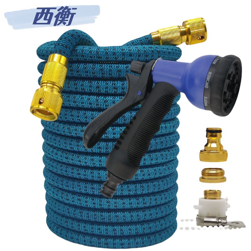 Заводская мойка автомобилей и полив цветов, набор телескопических шлангов, трансграничная электронная коммерция, садовый шланг американского стандарта, мойка автомобилей, синий и черный