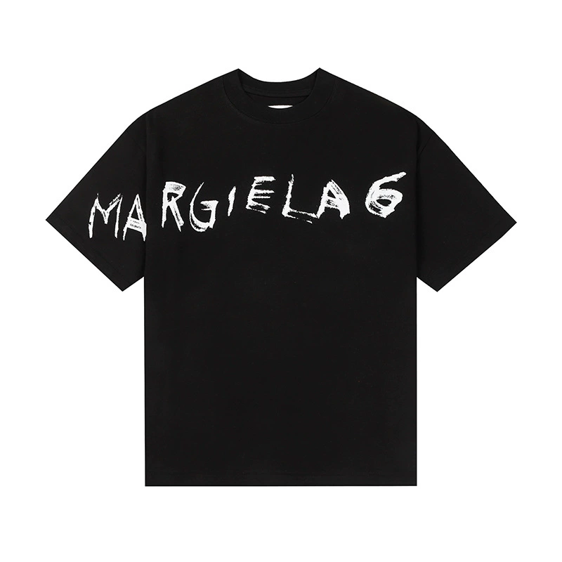 Maison Margiela 24SS коллекция MM6 цифровой узор круглый вырез мужской и женский модный бренд укороченный рукав футболка серия