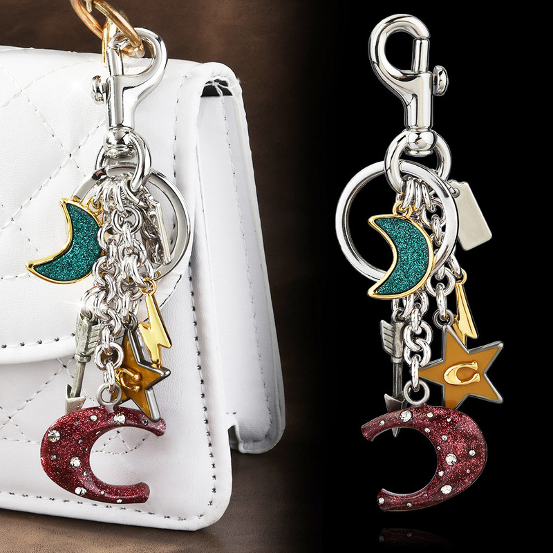 Good Luck Star Moon Letter Keychain Bag Pendant Key Ring Cross-border Hot Buy Keychain Pendant Women's Wholesale