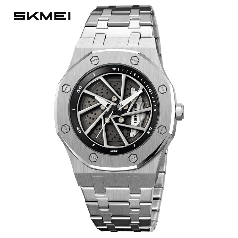 Momento 2359 reloj de hombre con ruedas personalizadas, reloj de cuarzo luminoso impermeable, rotación de caja masculina de comercio exterior transfronterizo
