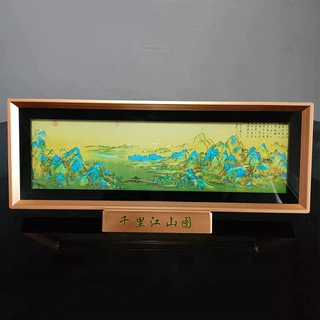 定制新中式客厅摆件千里江山图立体浮雕装饰画 十大名画商务礼品