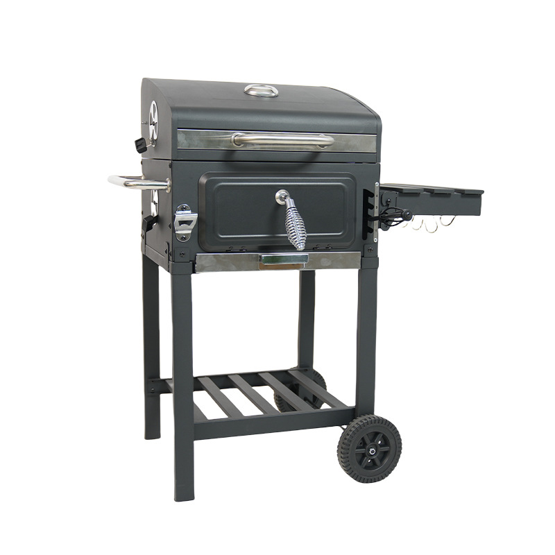 Exportación europea y americana pequeña parrilla de patio cuadrada horno de camping al aire libre horno de barbacoa multifuncional elevación de carbón barbacoa