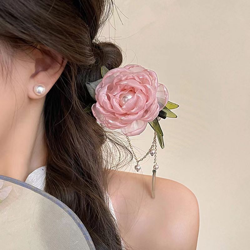 새로운 중국 스타일의 패브릭 꽃 머리핀 T0957