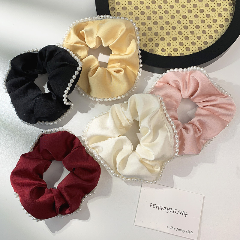 Korean Satin Imitation Silk Solid Color Hair Scrunchies display picture 2