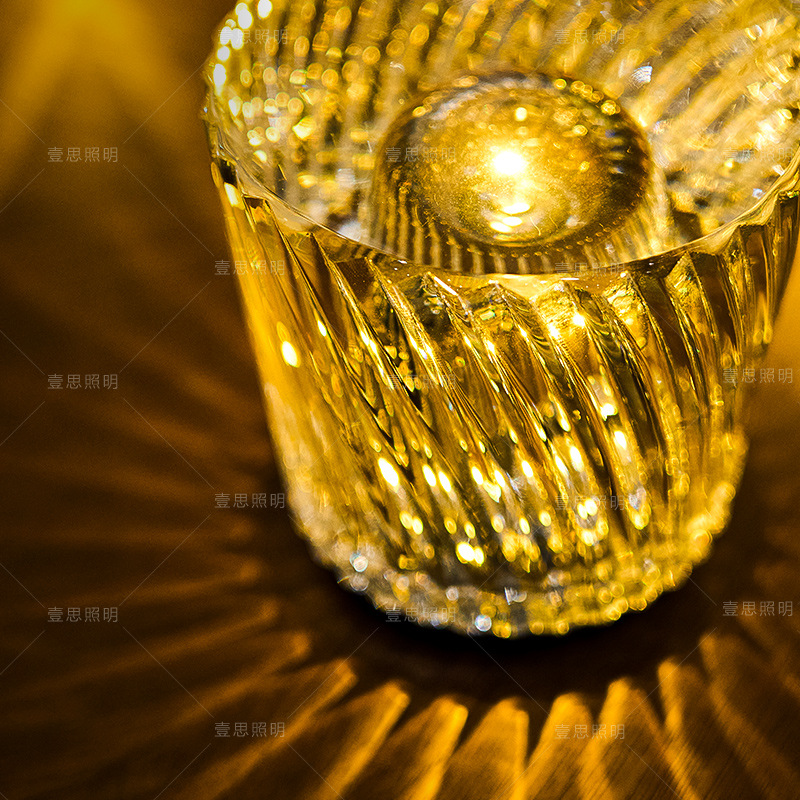 日本式アンビエンテック水晶携帯無線夜灯バー雰囲気テーブルランプ充電屋外レストラン電気スタンド