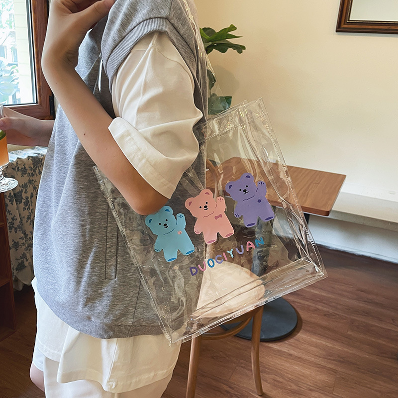 Wholesale Cartoon Color Printing Bear Transparent Shoulder Bag Nihaojewelry display picture 20