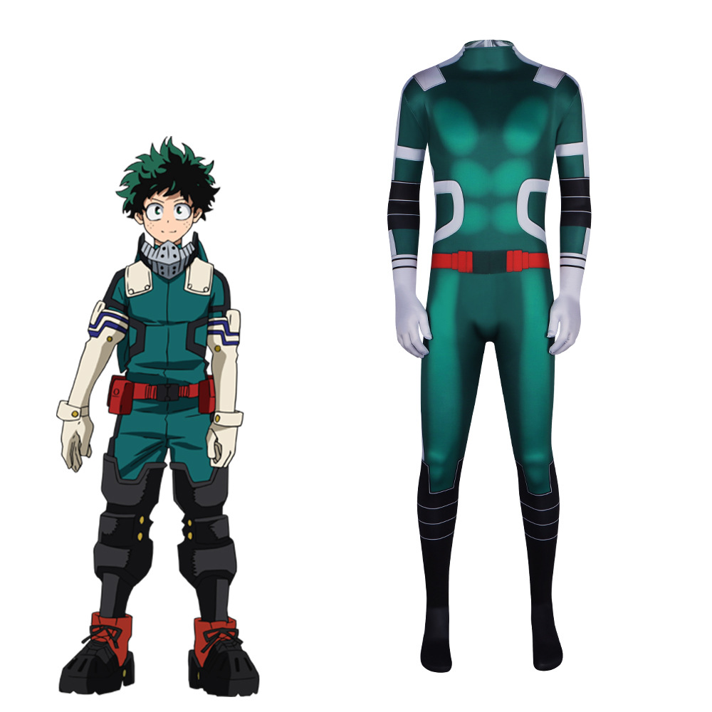My Hero Academia Cosplay Suit Green Valley Chika Battle Suit Tight Clothing Halloween Anime Role Play Costume 