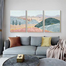 现代山抽象景观海报北欧风格图片和版画墙壁艺术绘画客厅家居装饰