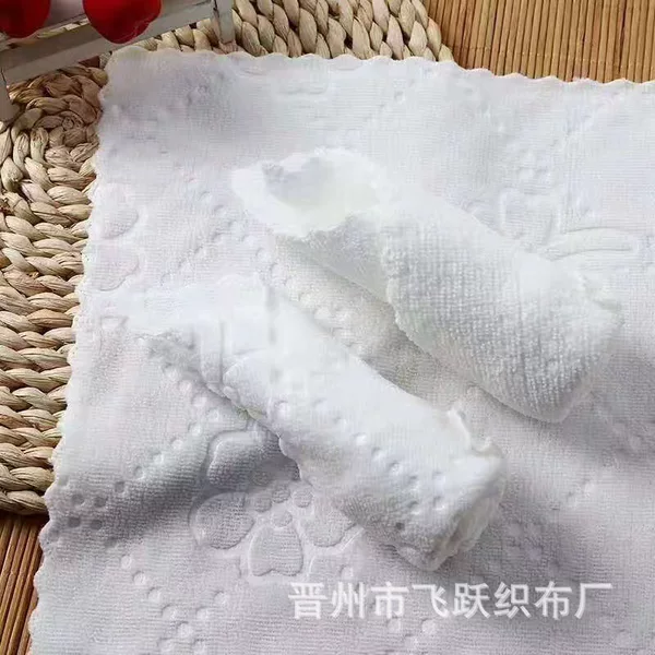 Source Towel Wholesale Hotel Hotel Beauty Salon Daily Absorbent Soft Small Square Towel with Printed Logo Hotel White
