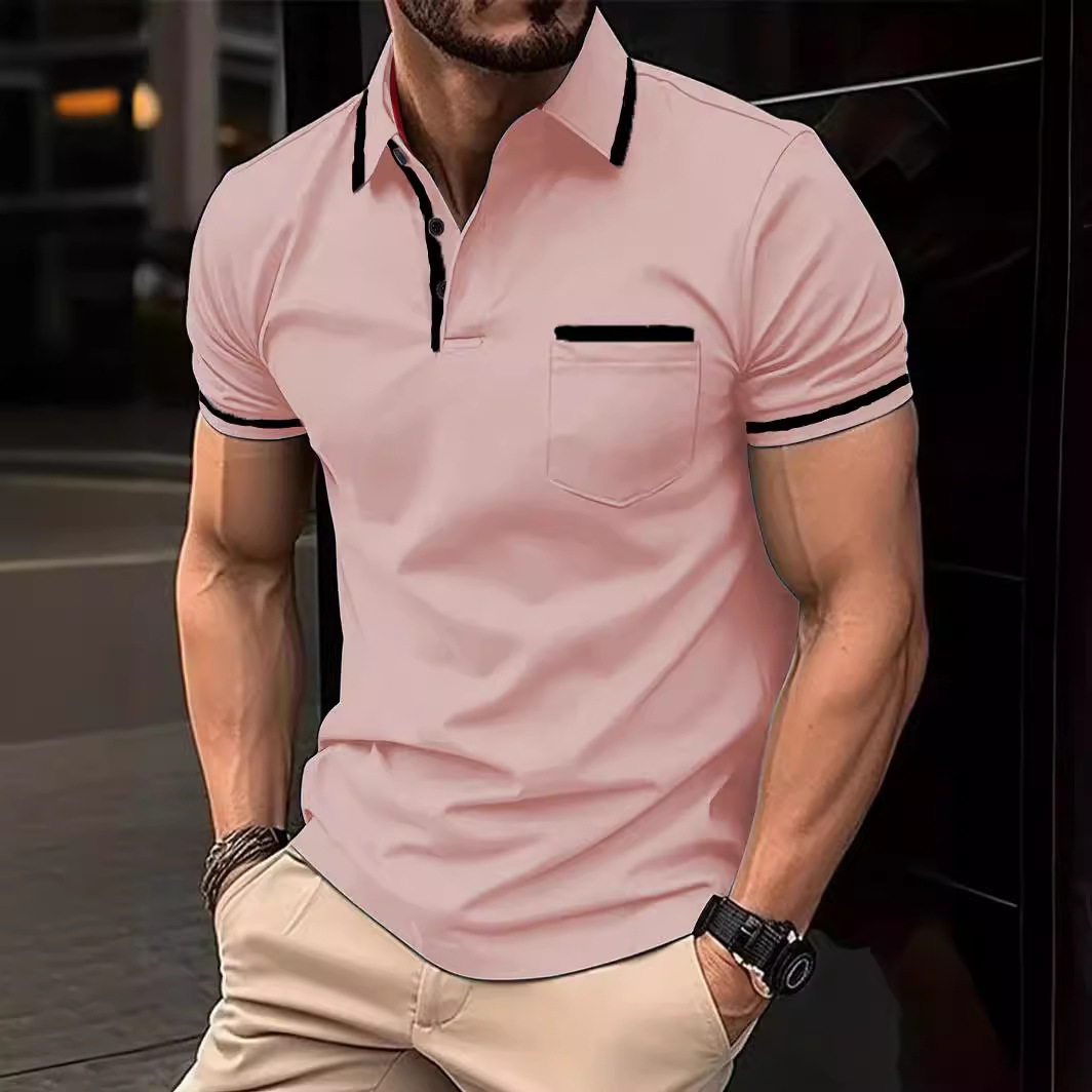 top da uomo alla moda 2024 Polo sportiva da uomo con tasca a bottone POLO estiva in vendita veloce_voghion.com